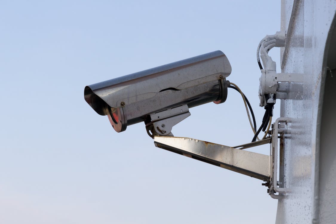 security camera outside a store