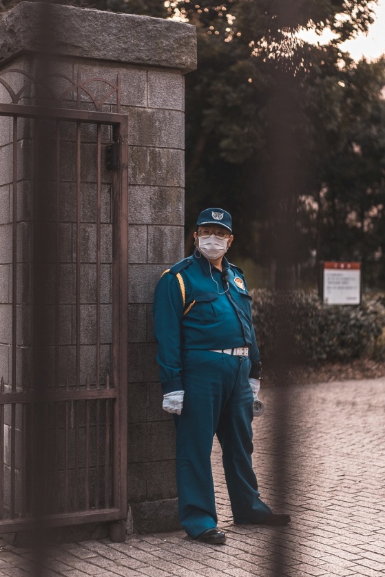 security officer patrolling an area